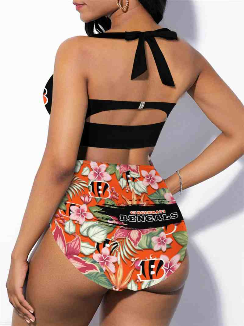 Cincinnati Bengals Sexy Print Bikini Swimsuit Back View