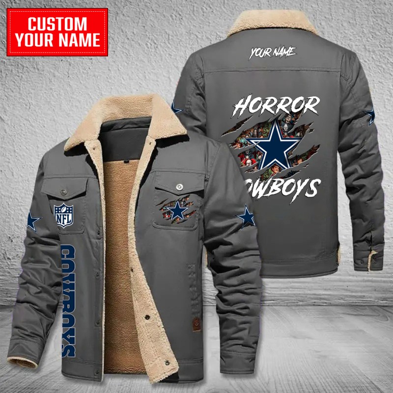 Dallas Cowboys Bomber Jacket Gray