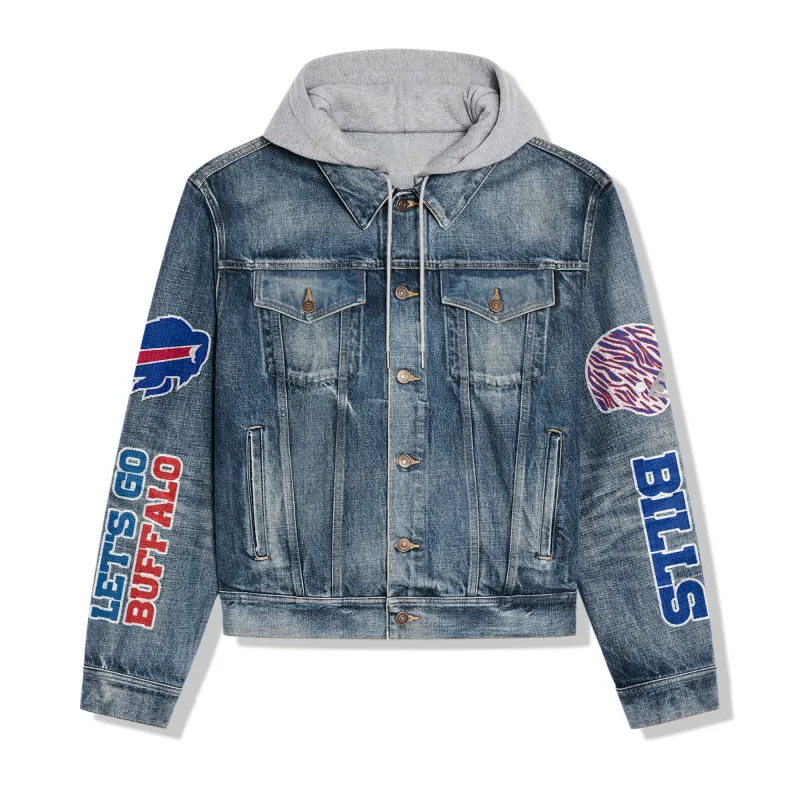 Buffalo Bills Premium Hooded Denim Jacket styling