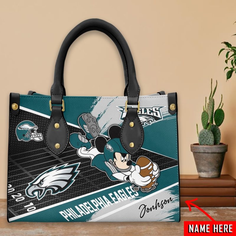 Philadelphia Eagles Personalized Leather Hand Bag