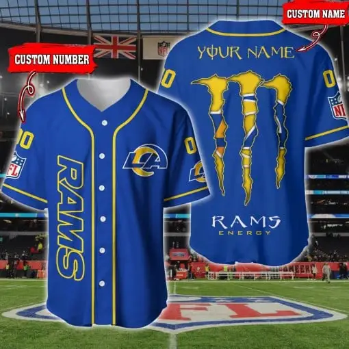 Los Angeles Rams Personalized Baseball Jersey