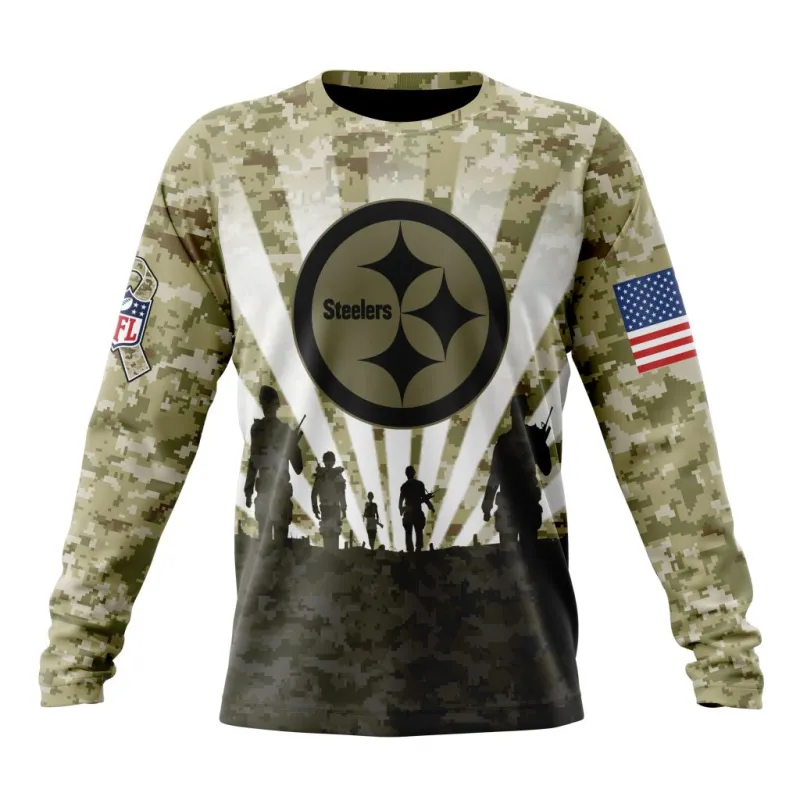 Pittsburgh Steelers Long Sleeve Hoodie Front View