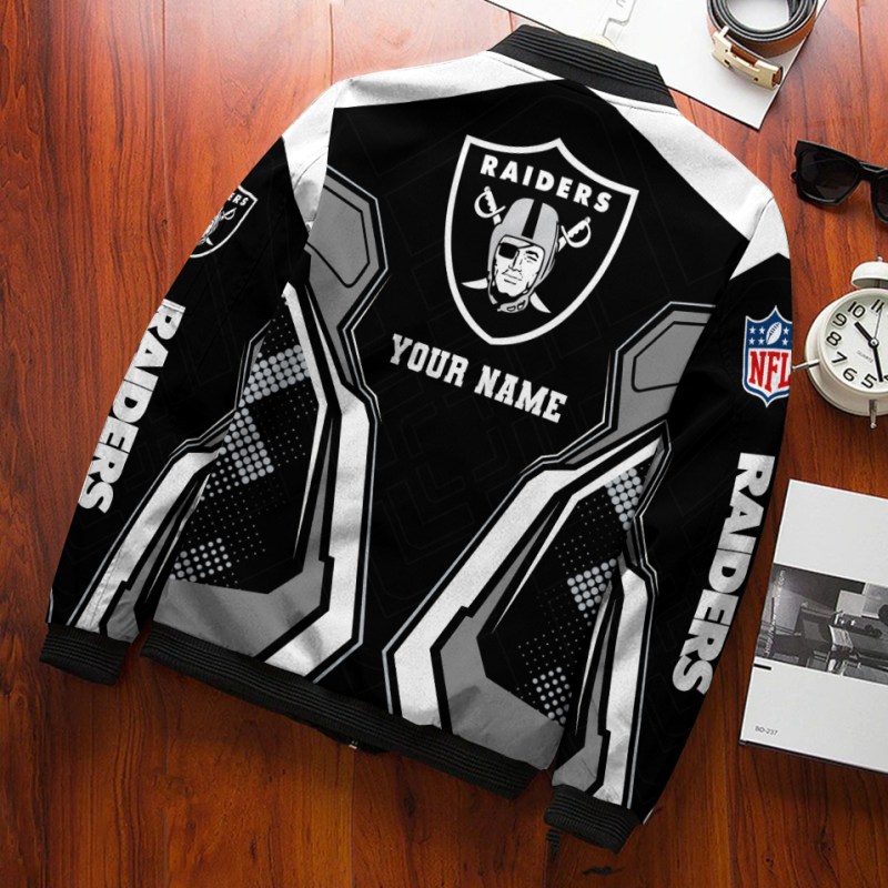 Las Vegas Raiders Bomber Jacket Back View