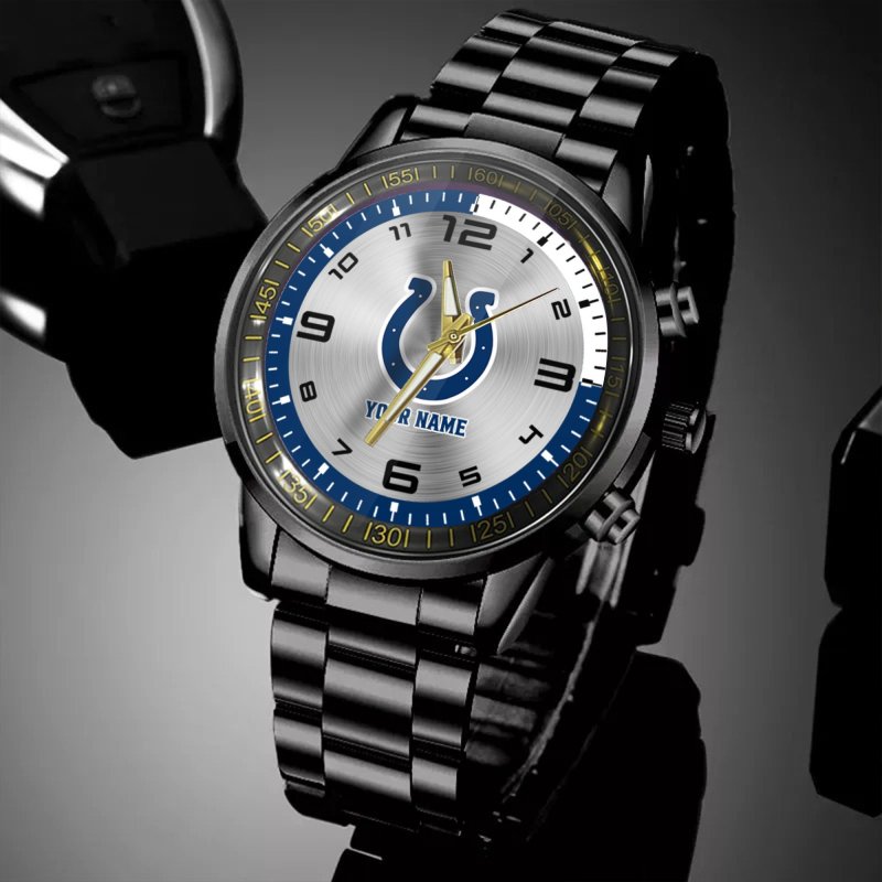 Indianapolis Colts Personalized Black Hand Watch