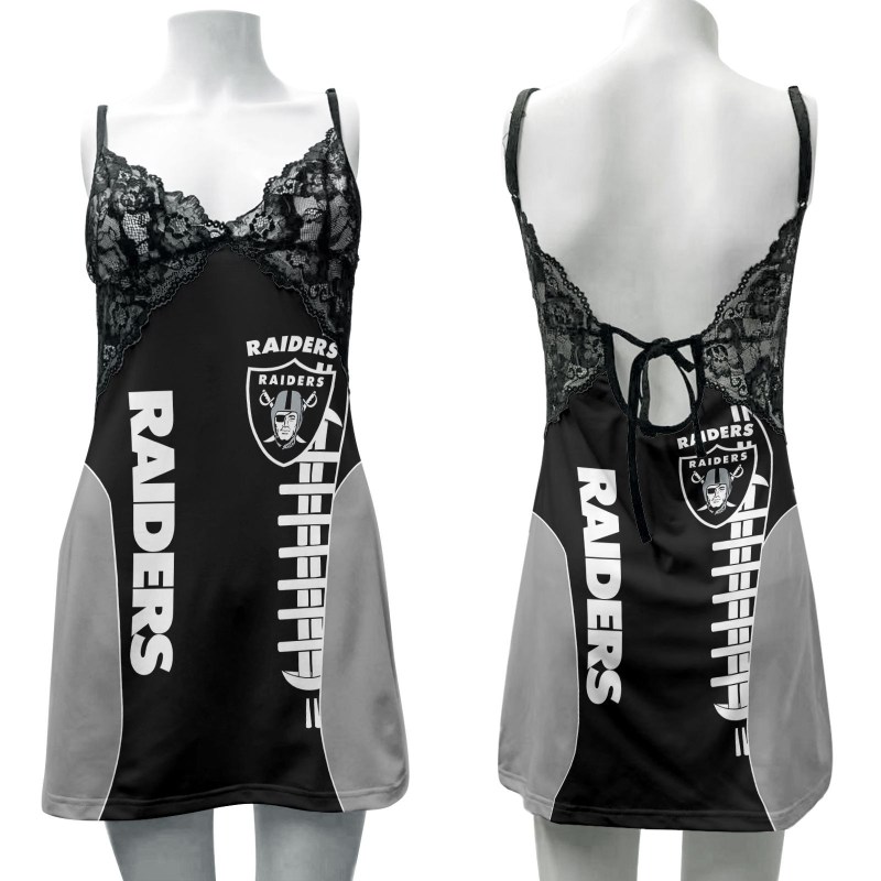 Las Vegas Raiders Lace Back Strap Slip Dress Size Chart