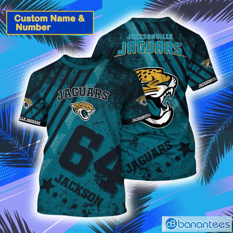 Jacksonville Jaguars NFL Custom Name And Number All Over Print 3D T-Shirt