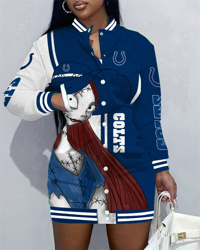 Indianapolis Colts Women Button Down Jacket Dress