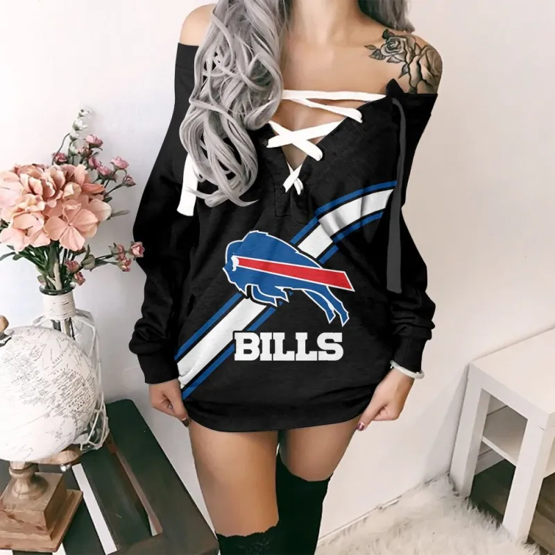 Buffalo Bills Lace-Up Sweatshirt Image 1