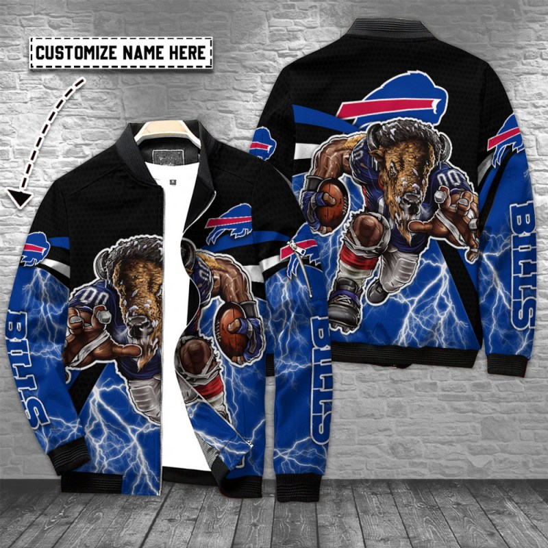 Buffalo Bills Personalized Bomber Jacket - Front View