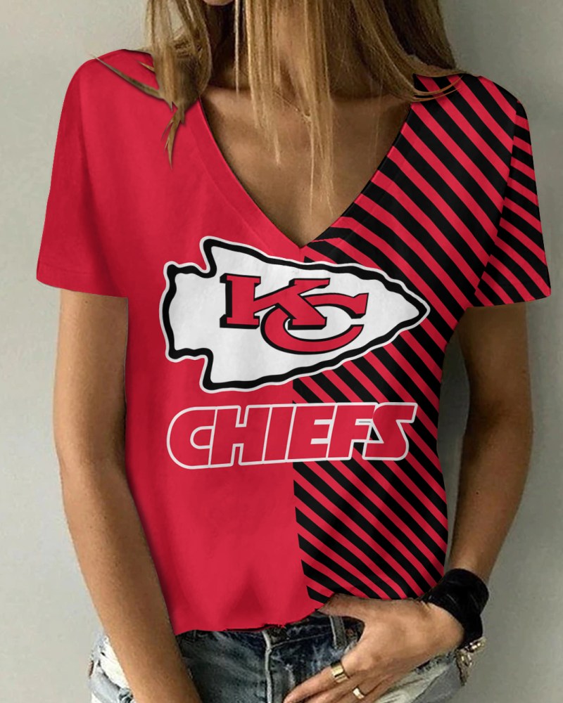 Kansas City Chiefs V-neck Women T-shirt Image 1