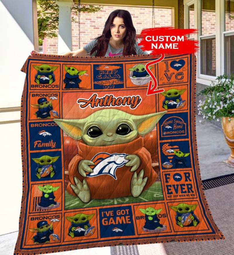 Denver Broncos Personalized Premium Quilt
