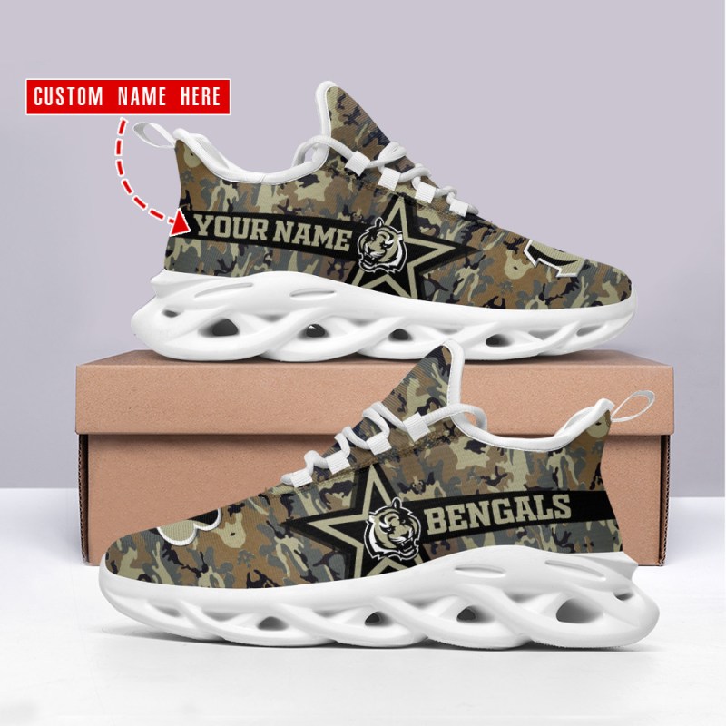Cincinnati Bengals Personalized Yezy Running Sneakers