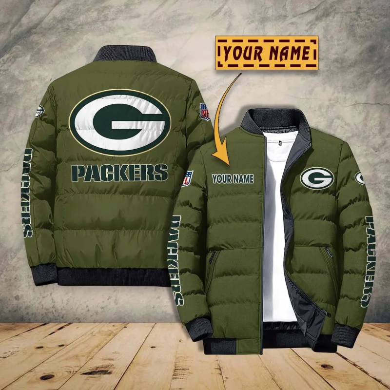 Green Bay Packers Personalized Winter Puffer Jacket