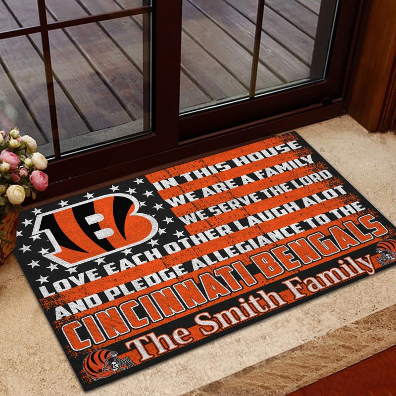Cincinnati Bengals Personalized Doormat