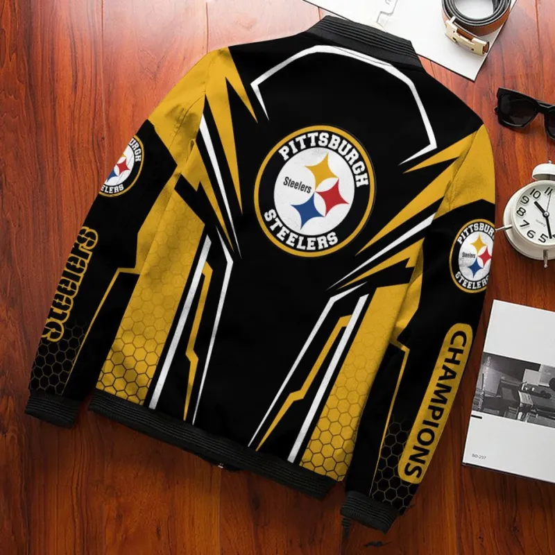 Pittsburgh Steelers Bomber Jacket Back View
