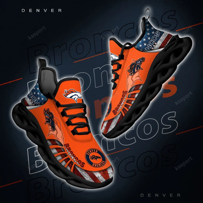 Denver Broncos Yezy Running Sneakers Back View