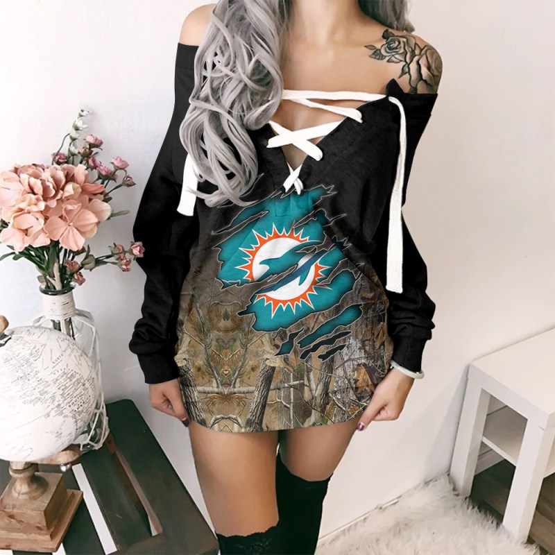 Miami Dolphins Lace-Up Sweatshirt