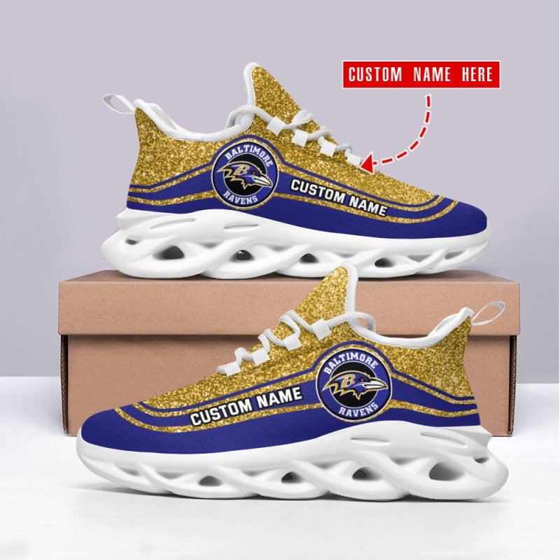 Baltimore Ravens Personalized Yezy Running Sneakers - Image 2