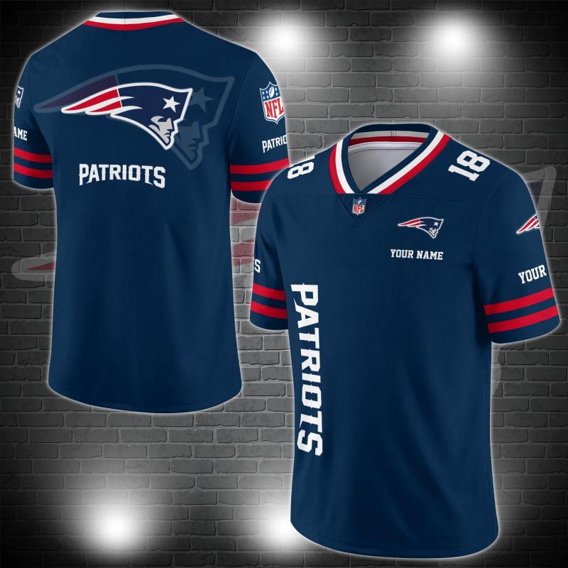 New England Patriots Personalized V-neck Football Jersey Image 1