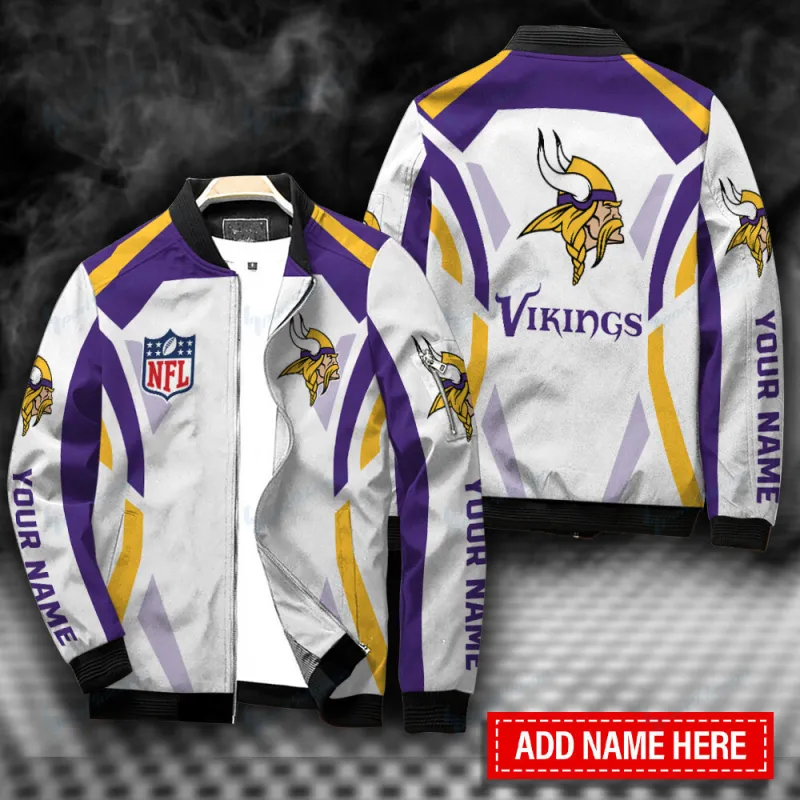 Minnesota Vikings Personalized Bomber Jacket
