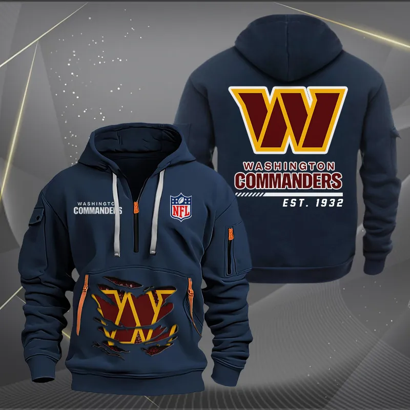 Washington Commanders Quarter Zip Hoodie - Side View