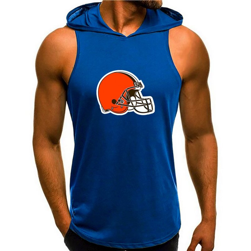 Cleveland Browns Man Gym-Sport Hoodie Vest - Back View