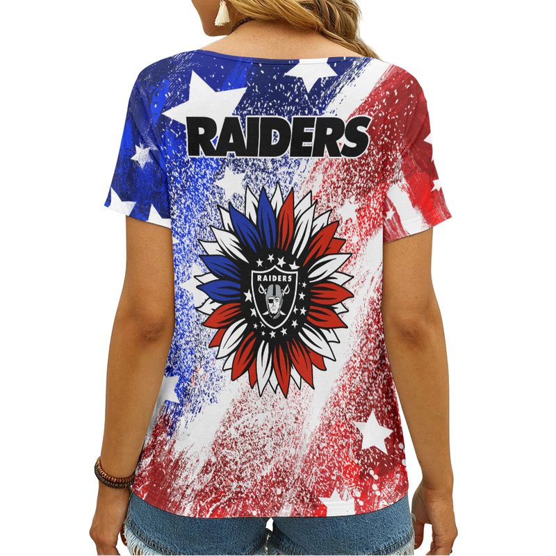 Las Vegas Raiders V-Neck Women's T-Shirt Back View