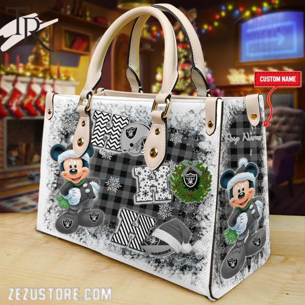 Las Vegas Raiders Personalized Ho Ho Ho Christmas Hand Bag