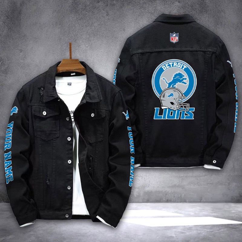 Detroit Lions Denim Jacket Back View