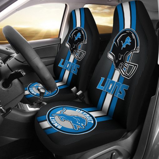 Detroit Lions Car Seat Covers Front View