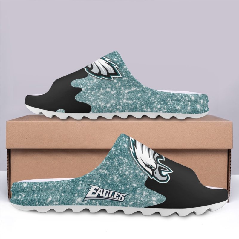 Philadelphia Eagles Yeezy Slippers Mockup