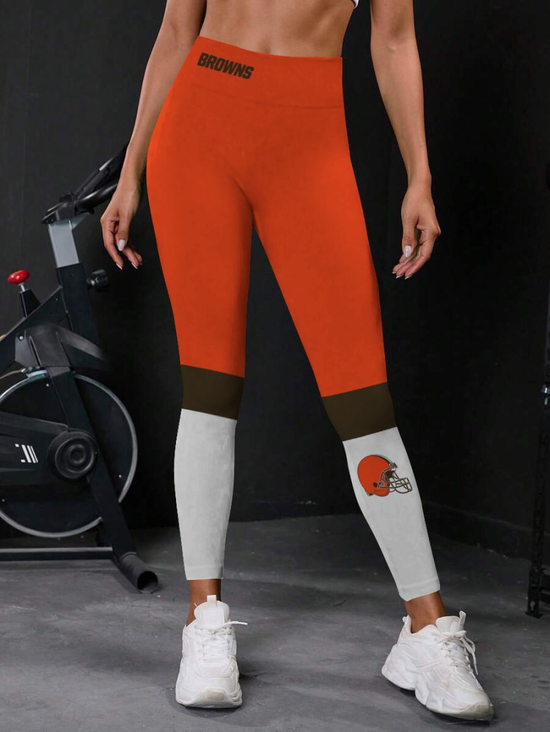 Cleveland Browns High Waist Push Up Printed Leggings