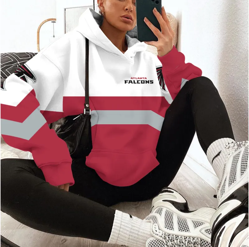 Atlanta Falcons Printed Hooded Pocket Pullover Hoodie
