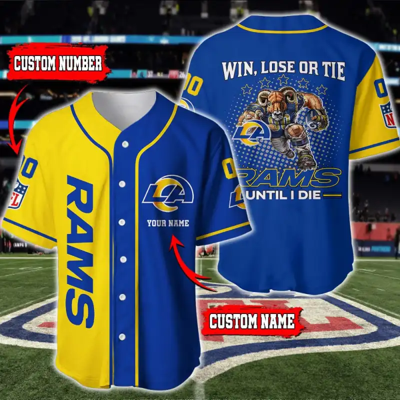 Los Angeles Rams Personalized Baseball Jersey