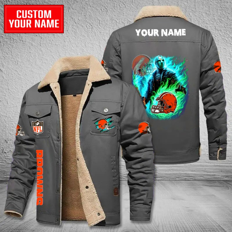 Cleveland Browns Bomber Jacket Gray