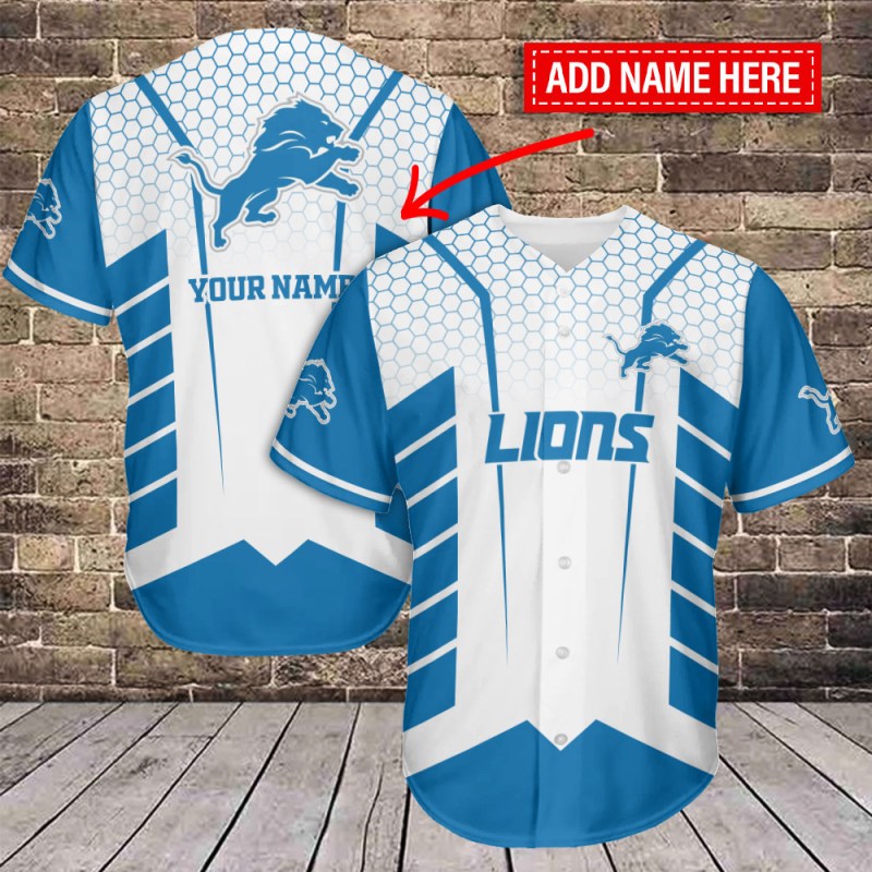 Detroit Lions Personalized Baseball Jersey