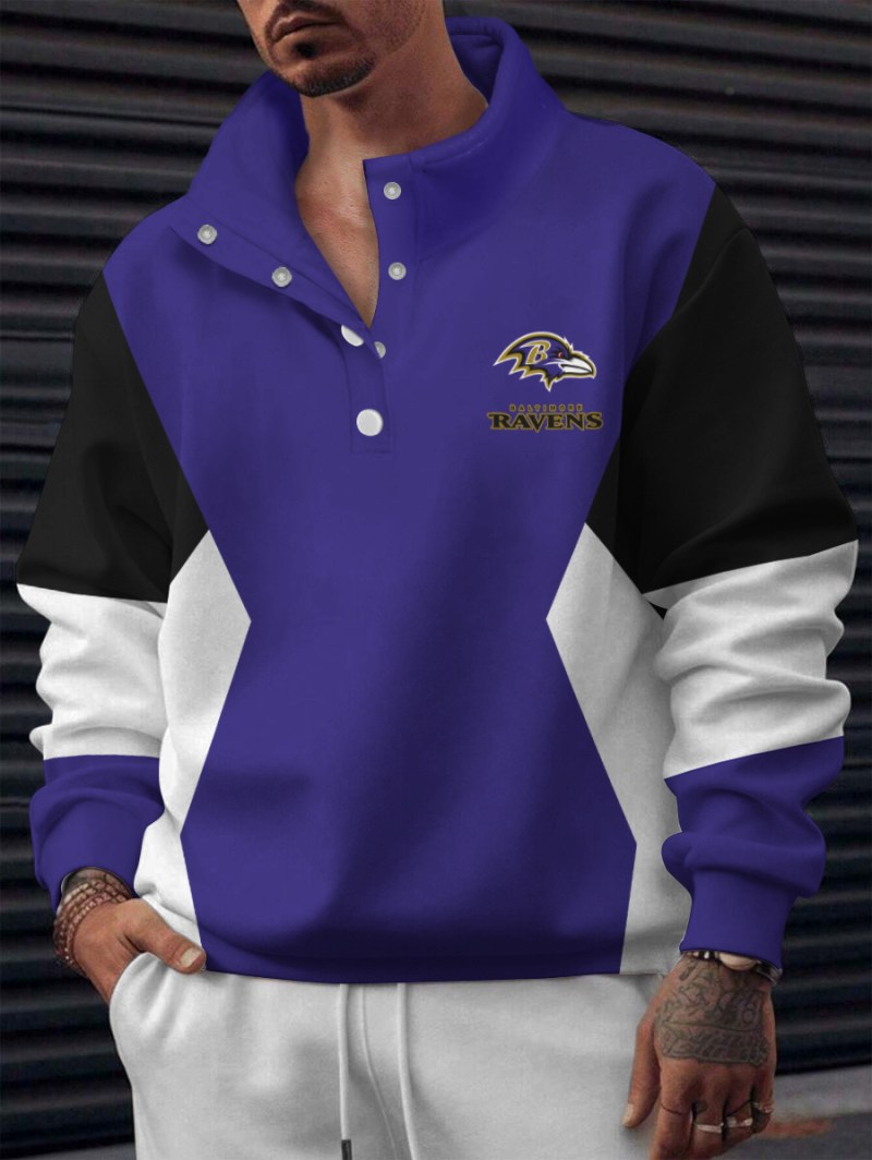 Baltimore Ravens Casual Colorful Stand Collar Sweatshirt