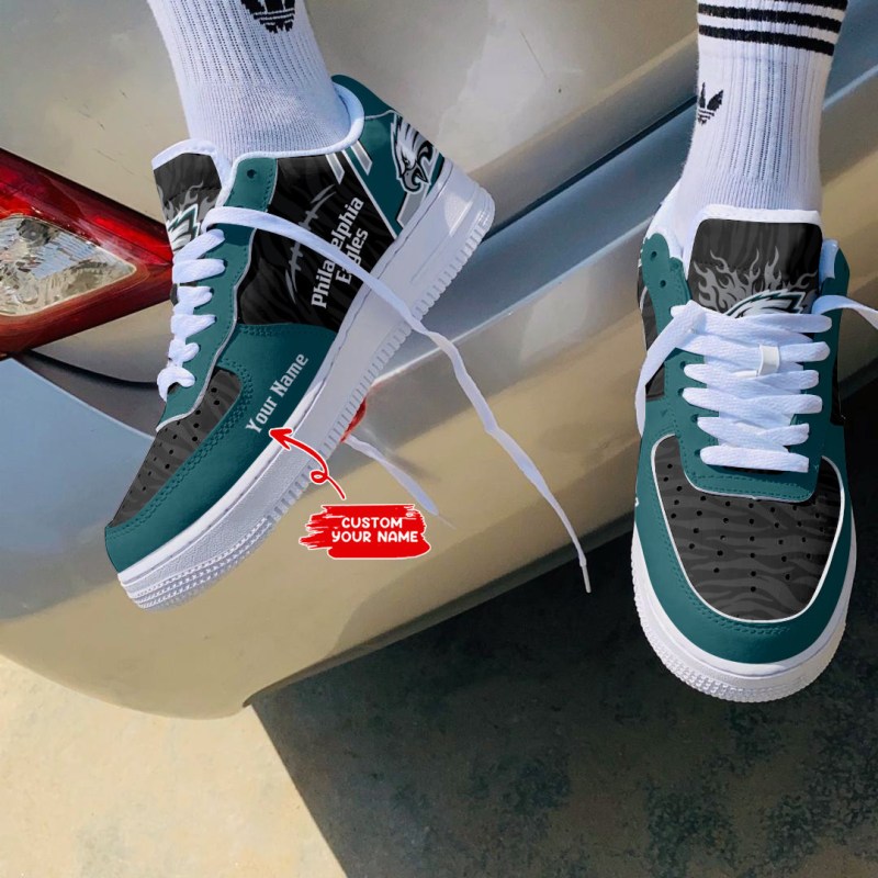Philadelphia Eagles Personalized AF1 Shoes Front View