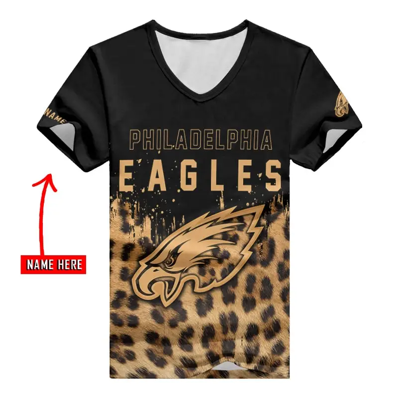 Philadelphia Eagles Personalized V-neck Women T-shirt Image 2