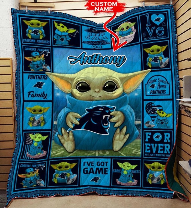 Carolina Panthers Premium Quilt in Use