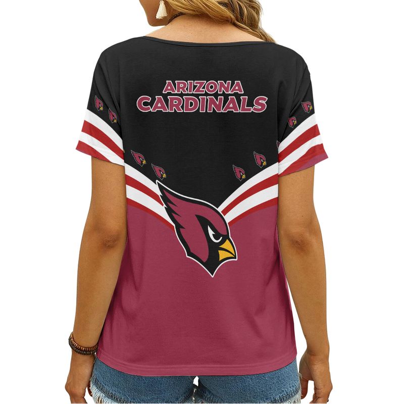 Arizona Cardinals Personalized V-neck Women T-shirt - Image 3