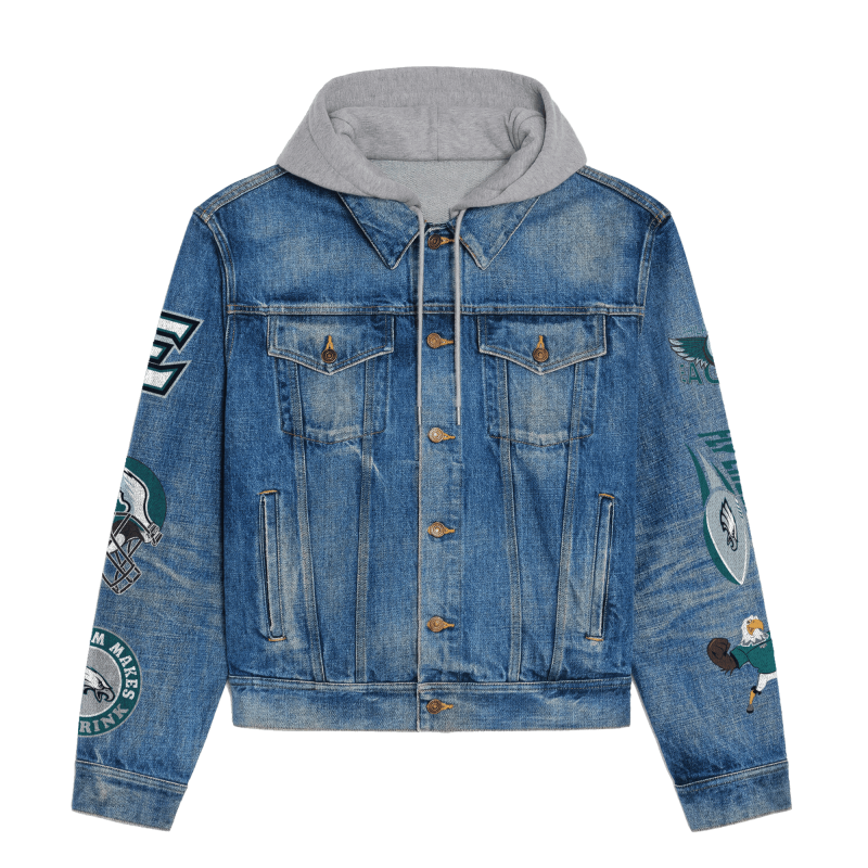 Philadelphia Eagles Hooded Denim Jacket - Lifestyle Image