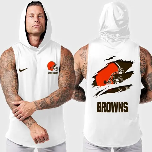 Cleveland Browns Men's Workout Hooded Tank Top