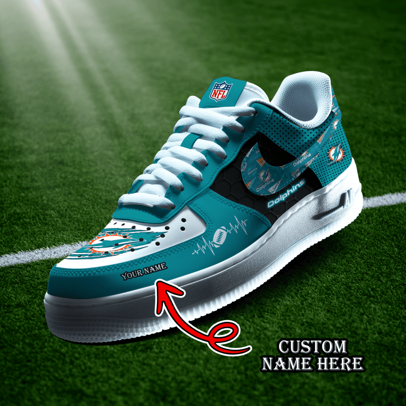 Miami Dolphins Personalized AF1-1 Logo Pattern Sneakers