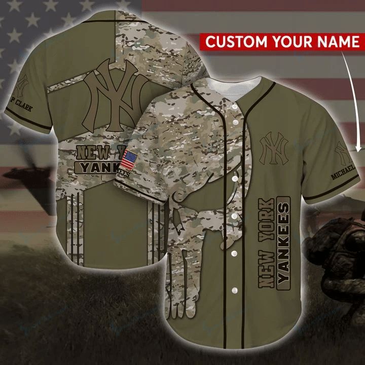 New York Yankees Personalized Baseball Jersey Front View