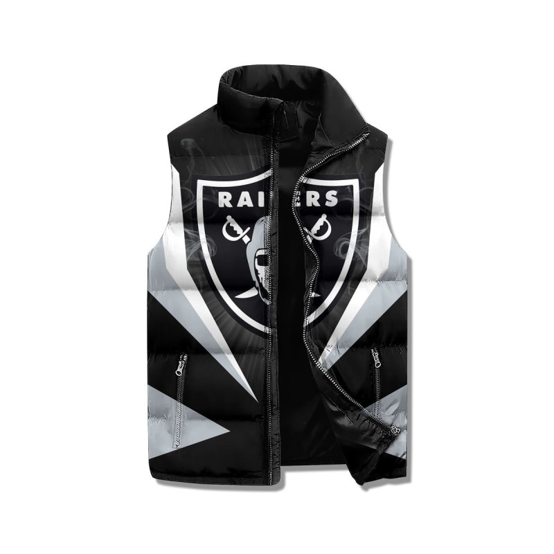 Las Vegas Raiders Premium Sleeveless Puffer Jacket Front View