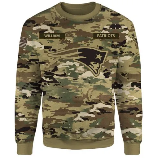 New England Patriots Personalized Sweater Side View