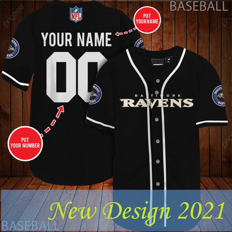 Personalized NFL Baltimore Ravens Baseball Jersey Shirt