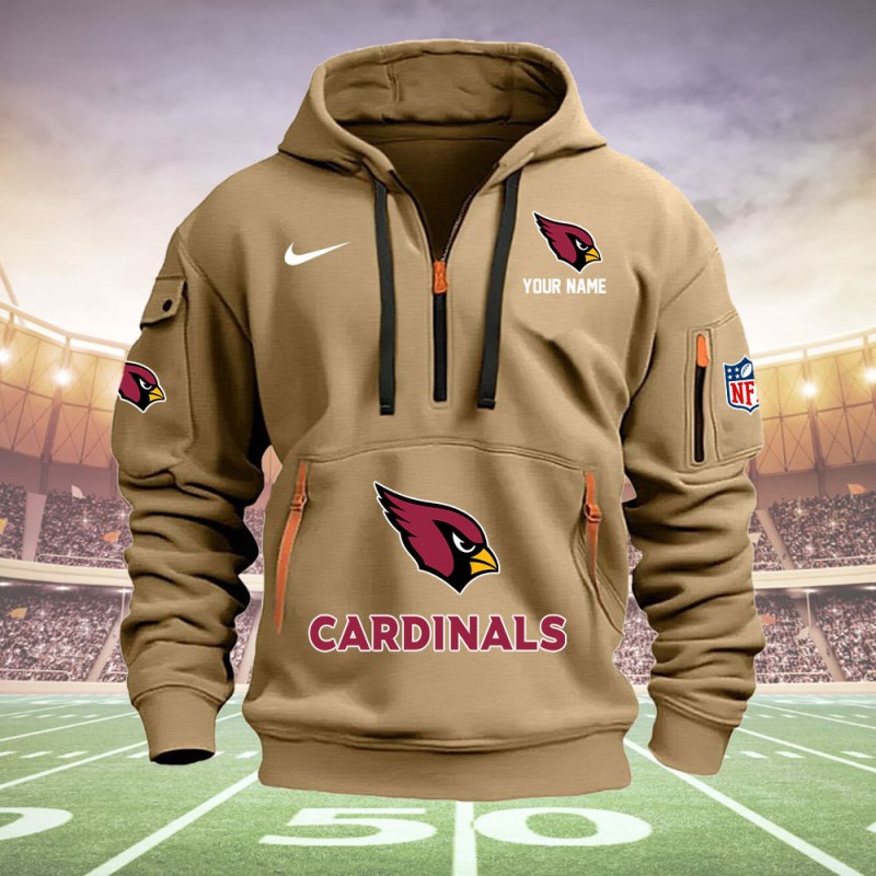 Arizona Cardinals Personalized Quarter Zip Hoodie - Image 3