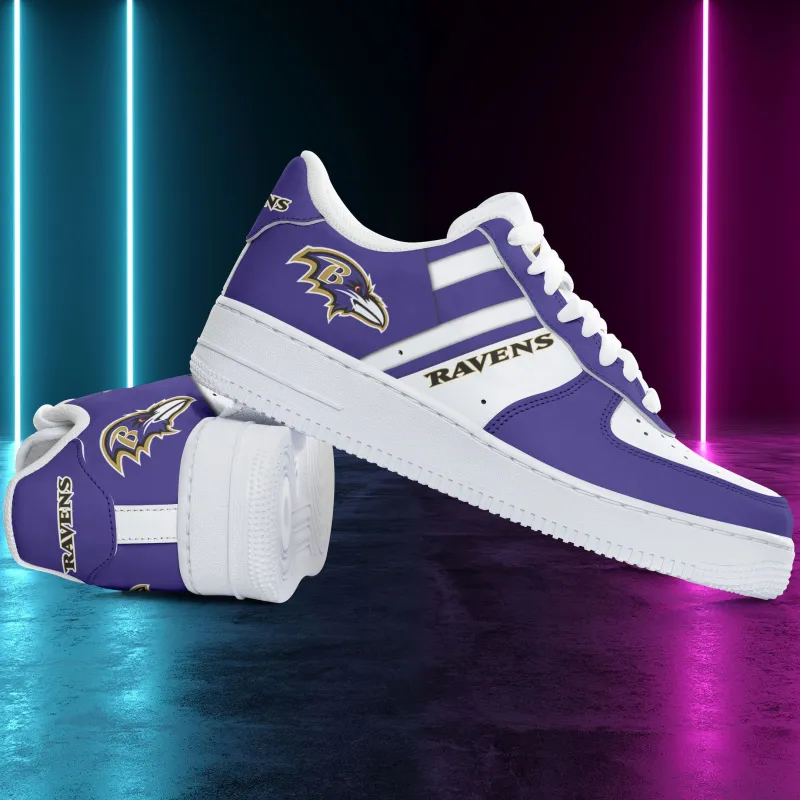 Baltimore Ravens AF1 Shoes Side View
